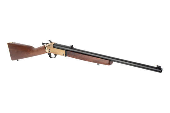 Henry single-shot .45-70 break action rifle with 22" barrel and brass receiver